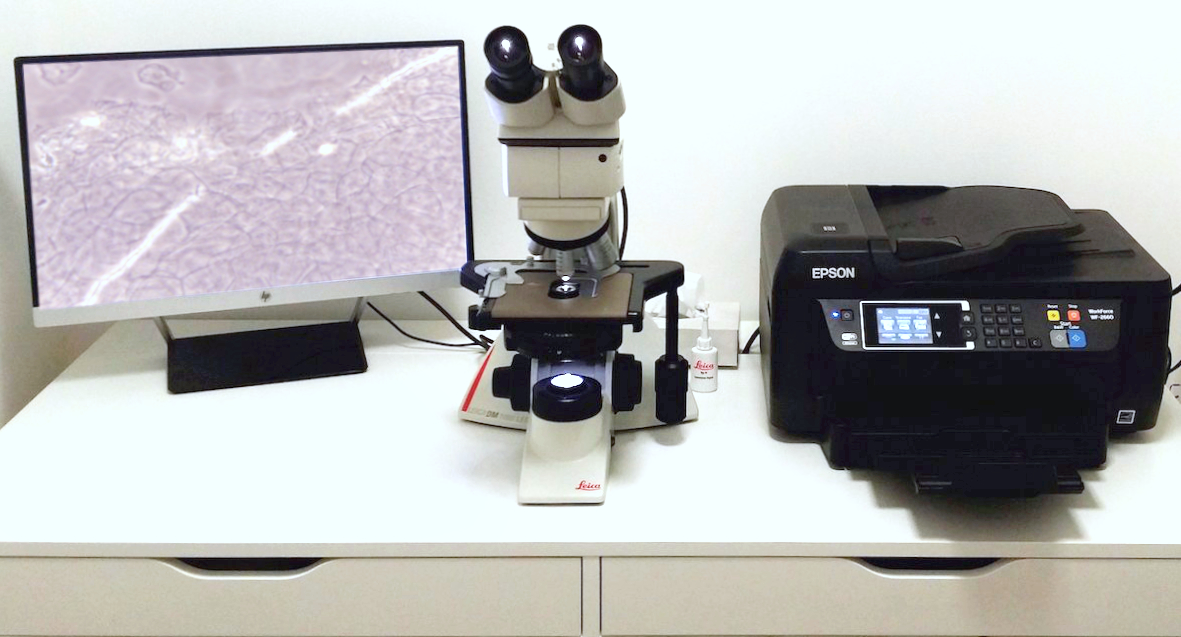 Microscopio per esame microscopico diretto ed esame micologico in Dermatologia